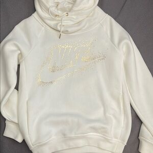 Nike Off-White Hoodie with Metallic Logo